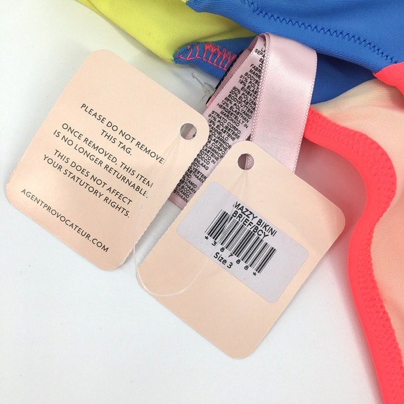 NWT Agent Provocateur Mazzy Colorblock Bikini Bottoms US 6 /AP 3 Blue Yellow Red - Picture 6 of 7